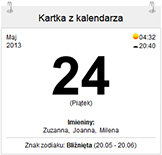 kartka z kalendarza
